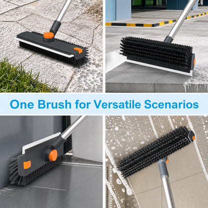 Professional Floor Scrub Brush With Squeegee For Deep Cleaning