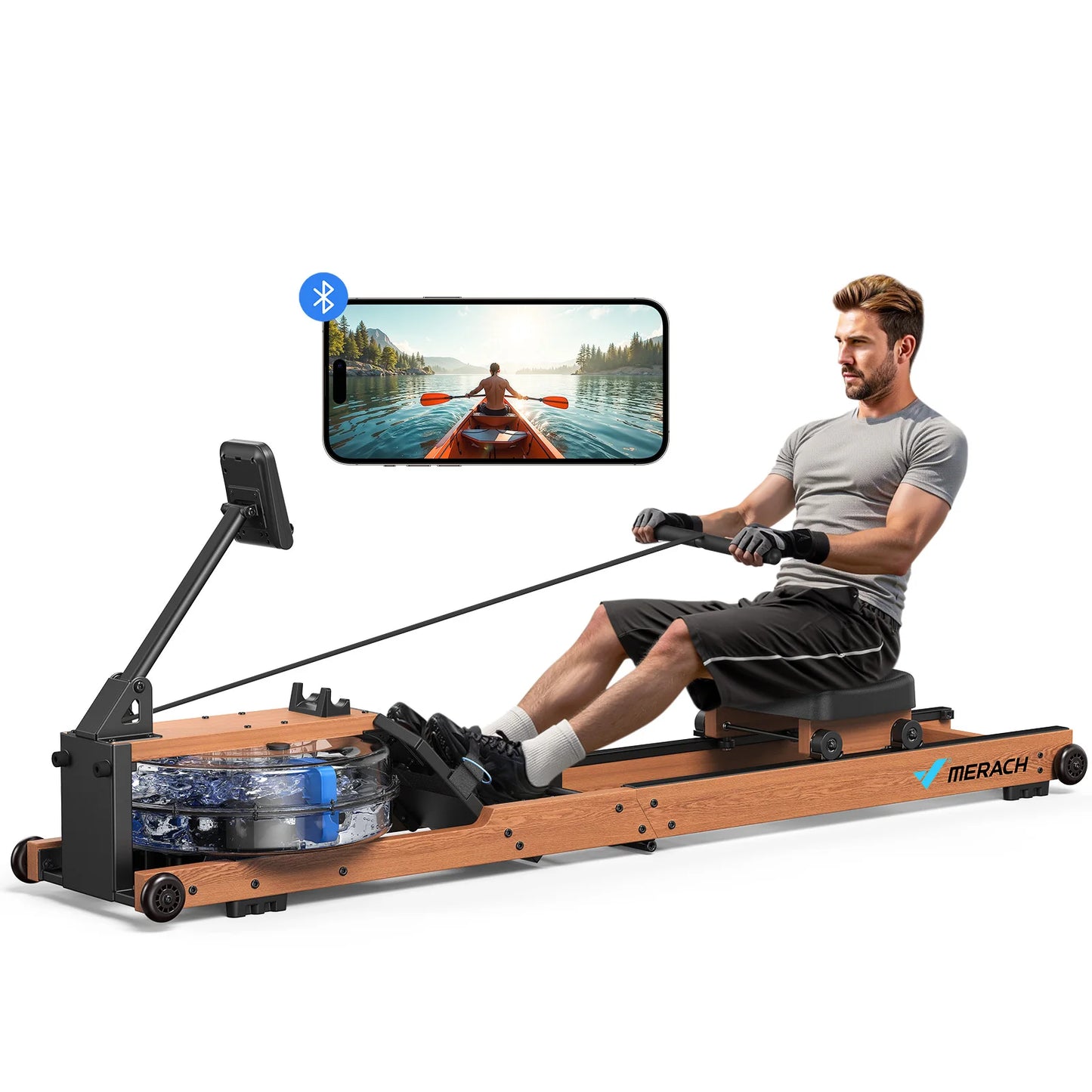 MERACH Water Rowing Machine For Home Foldable With 400 Pound Capacity