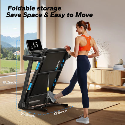 MERACH Foldable Treadmill T12 Incline Quiet With Double Deck