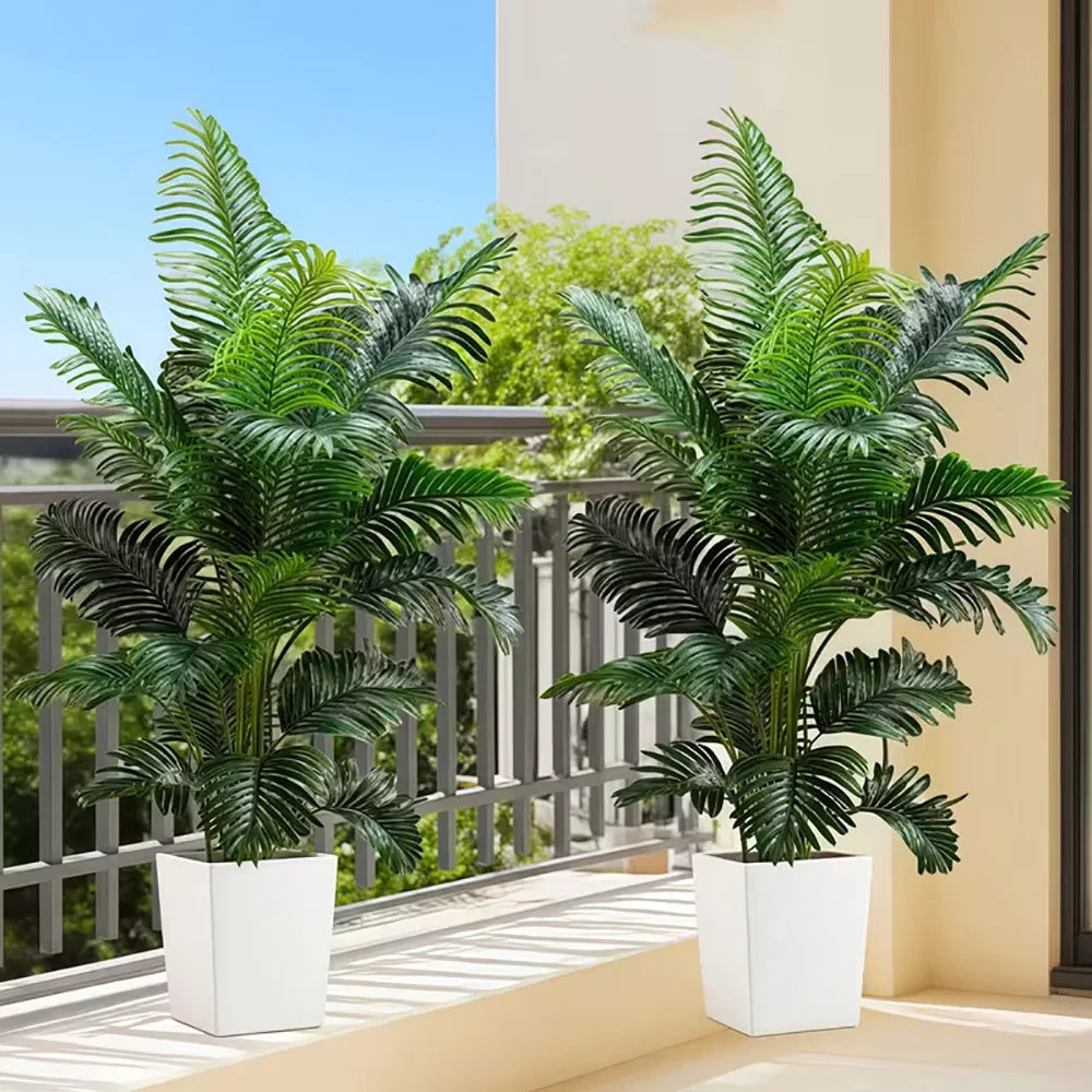 Artificial 35 Inch Palm Tree With Lifelike Leaves Indoor Outdoor