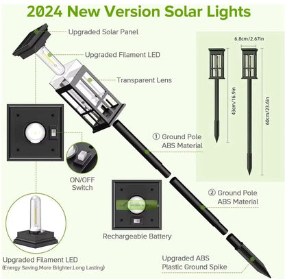Solar LED Path Lights Waterproof For Outdoor Garden Walkways