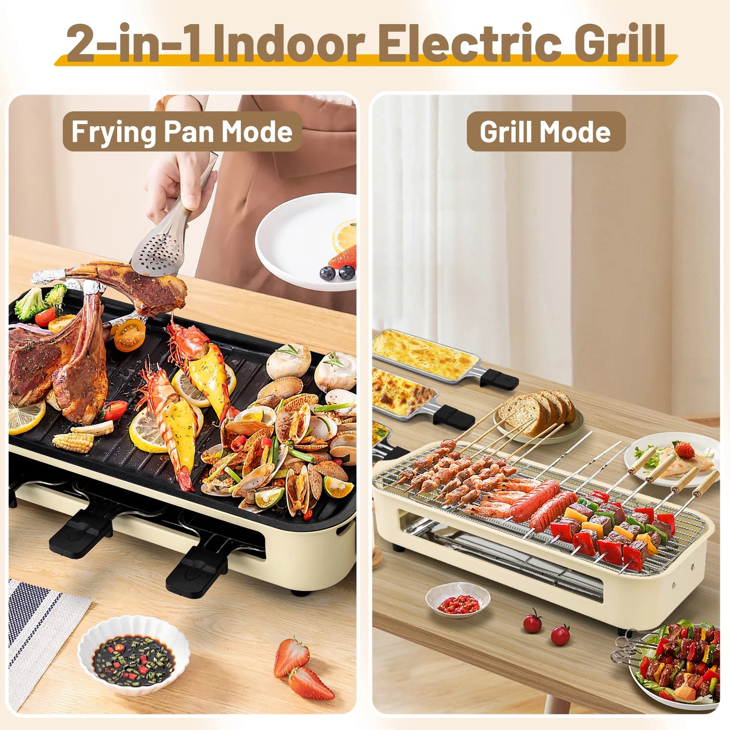 Sumetas Smokeless Electric Grill With Grill Rack And Cheese Pans