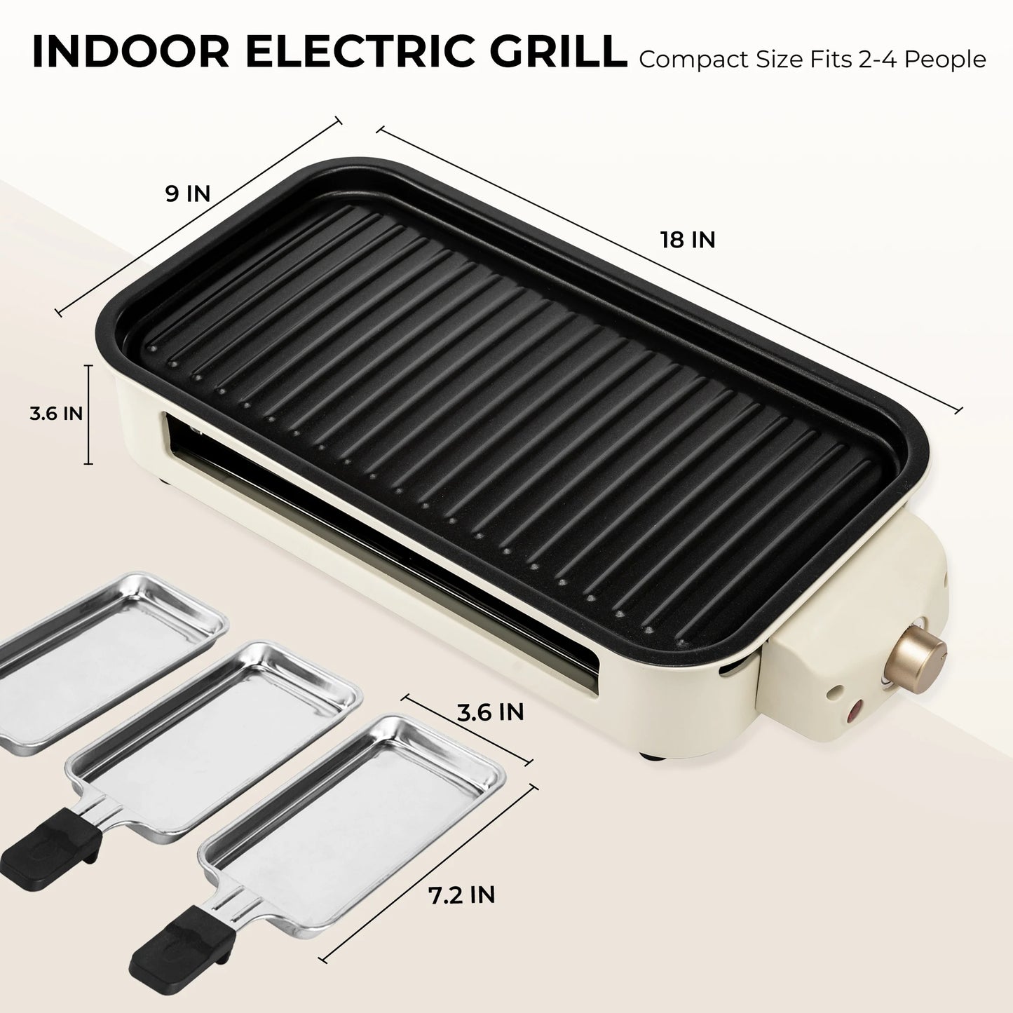 Sumetas Smokeless Electric Grill With Grill Rack And Cheese Pans