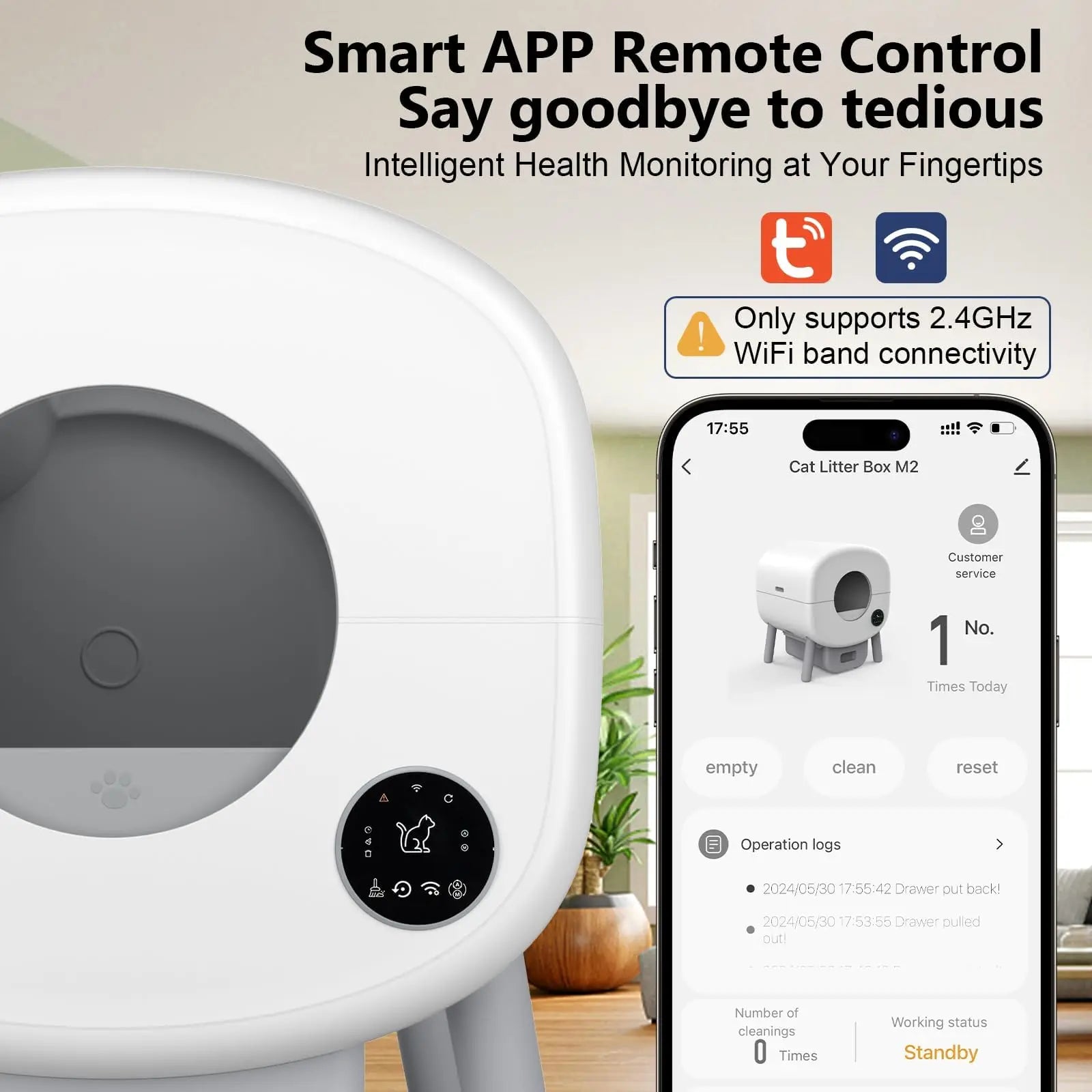 Smart Self Cleaning Cat Litter Box Automatic With App Control