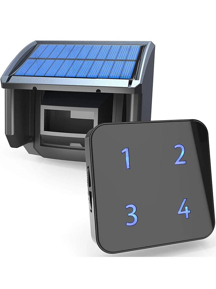HTZSAFE Solar Wireless Driveway Alarm System With Motion Detectors