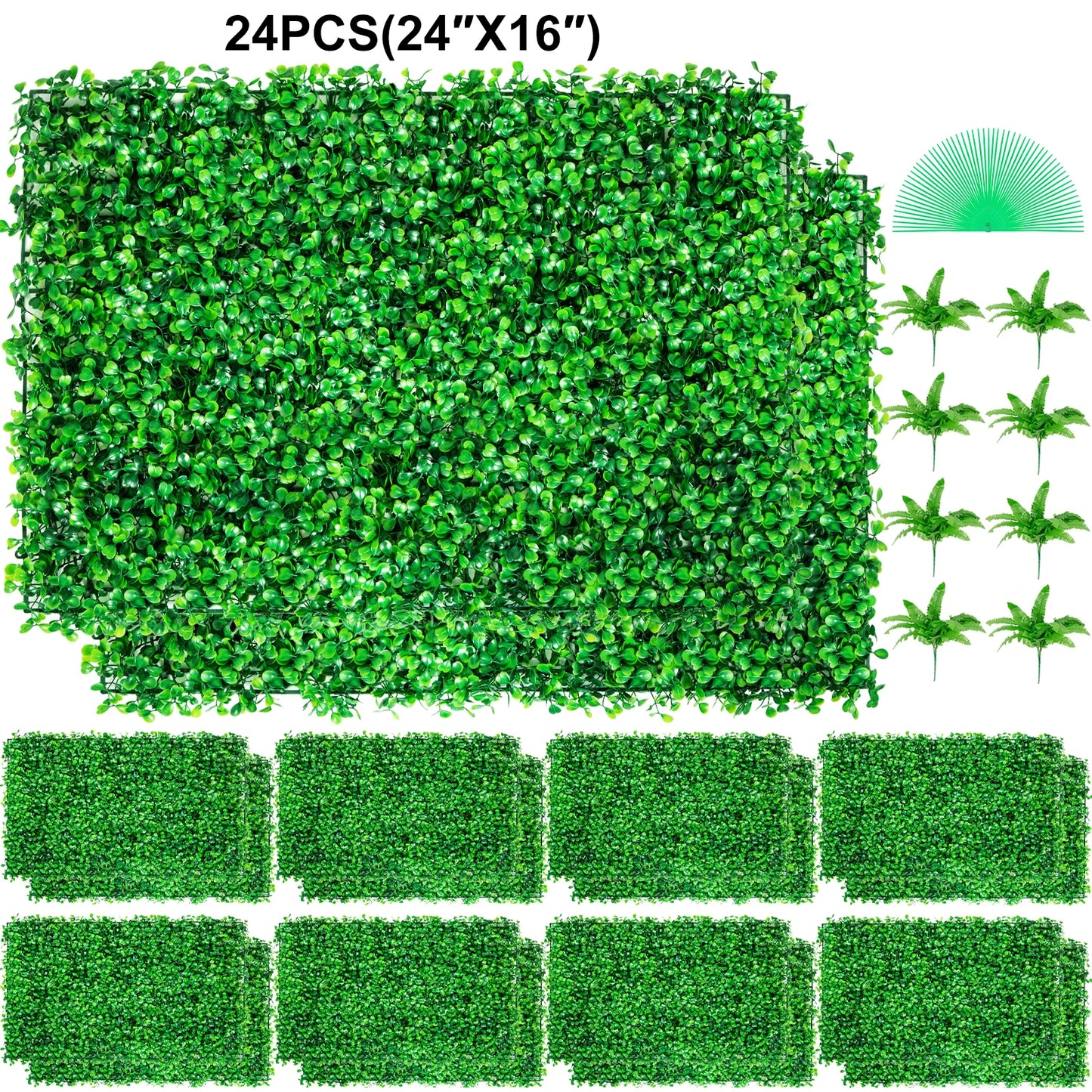 SucceBuy Artificial Boxwood Panel Hedge Wall Panels