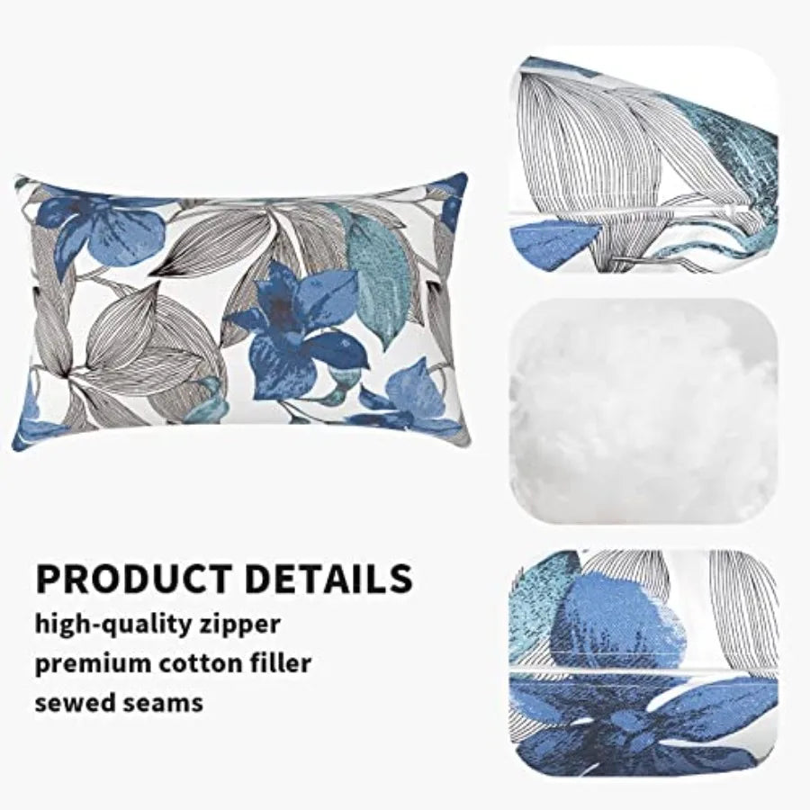 Pack Of Two Waterproof Rectangle Lumbar Pillow Covers