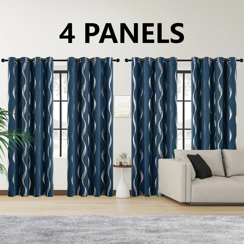 NONECN Blackout Curtains Thermal Insulated Room Darkening For Bedroom