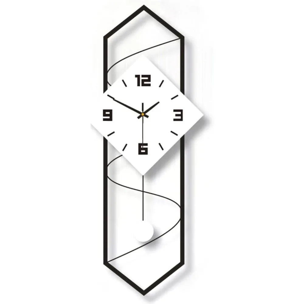 Quartz Silent Wall Clock With Metal Modern Design Home Decor