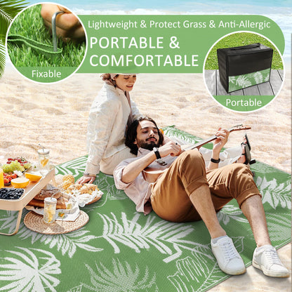 Outdoor Rug Waterproof Recycled Plastic Straw Patio Carpet