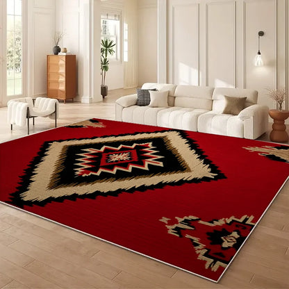 VIKAMA Moroccan Geometry Area Rug Modern Wabi Sabi Living Room