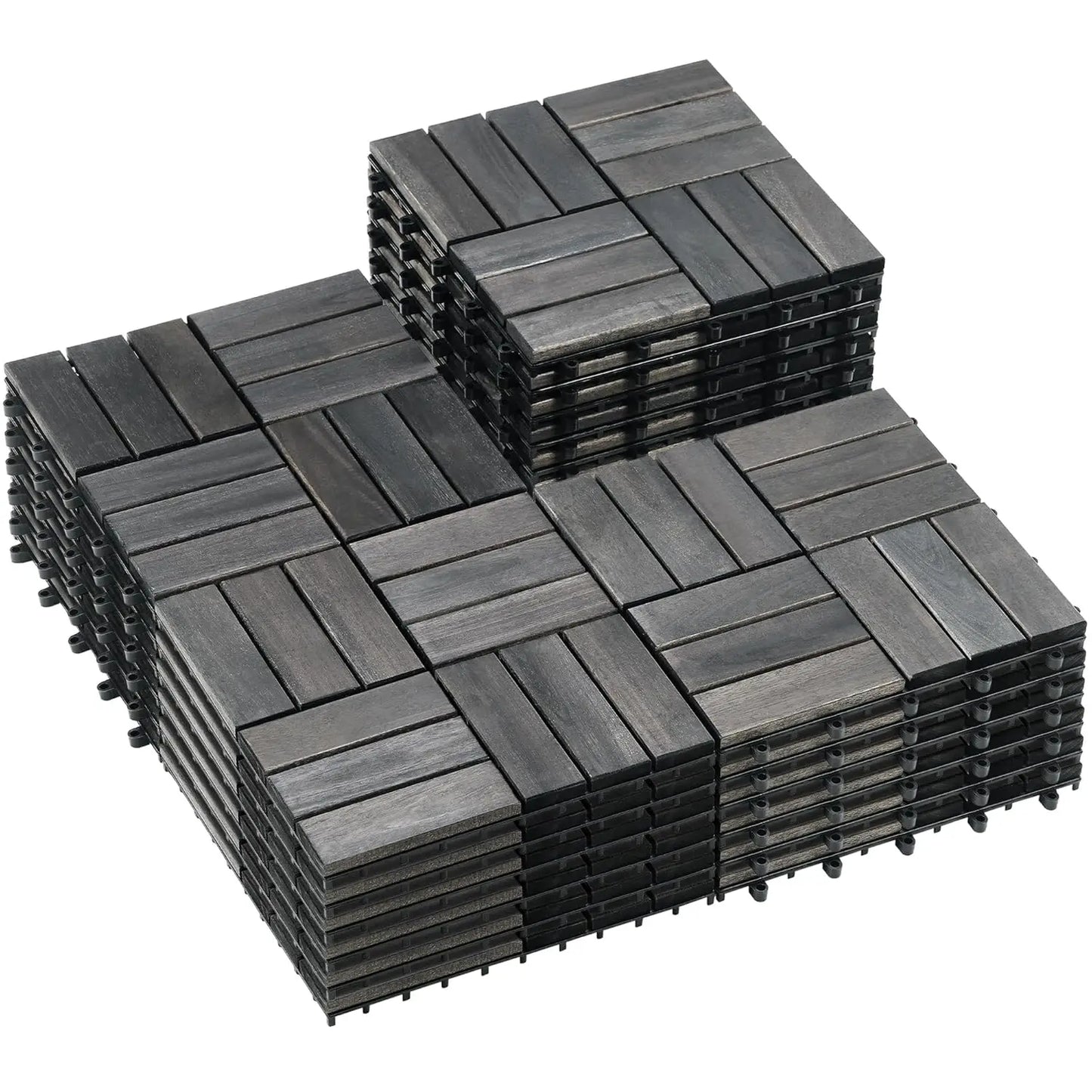 Acacia Wood Interlocking Deck Tiles For Outdoor Use