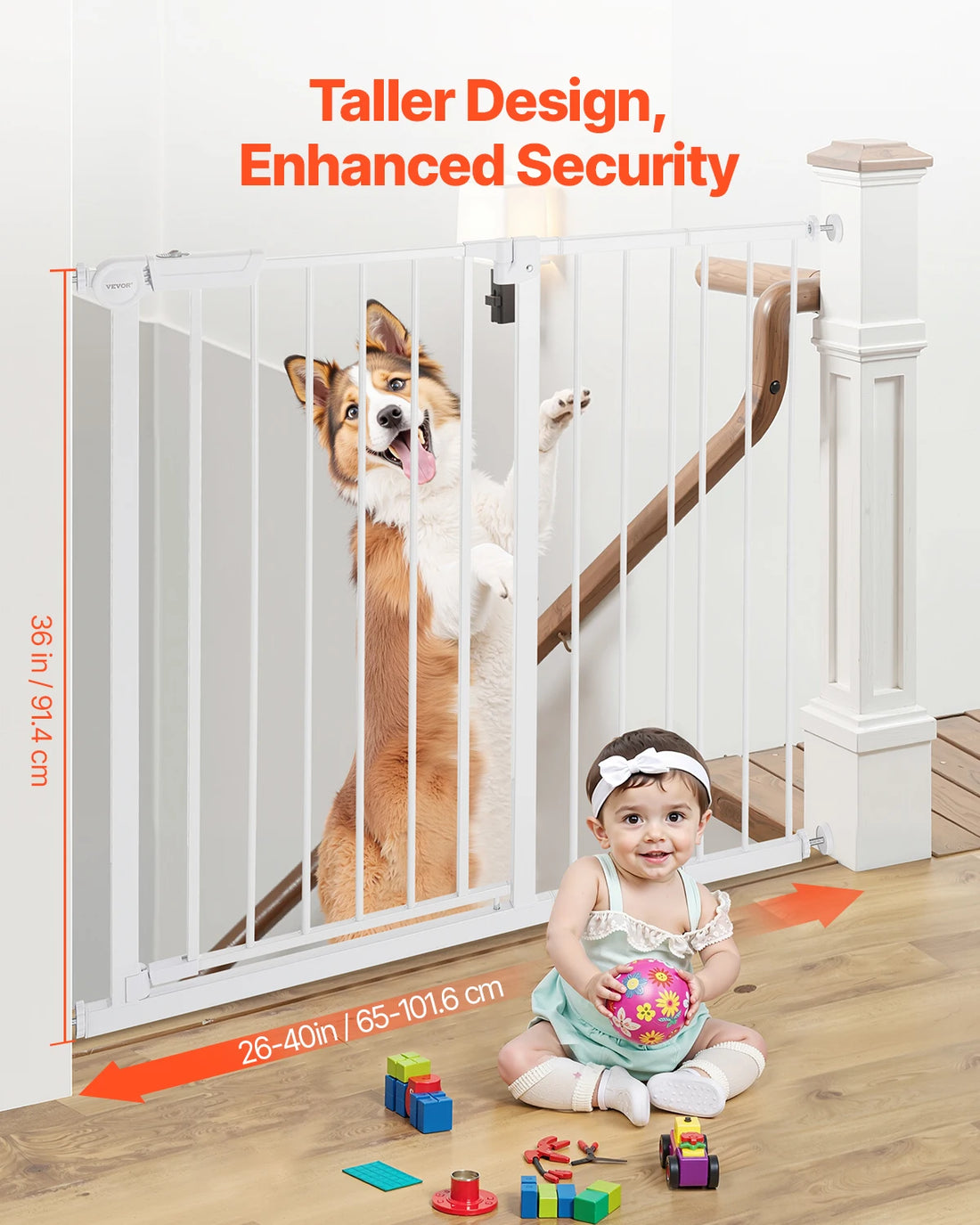 SucceBuy Walk Through Baby And Dog Gate For Home Safety