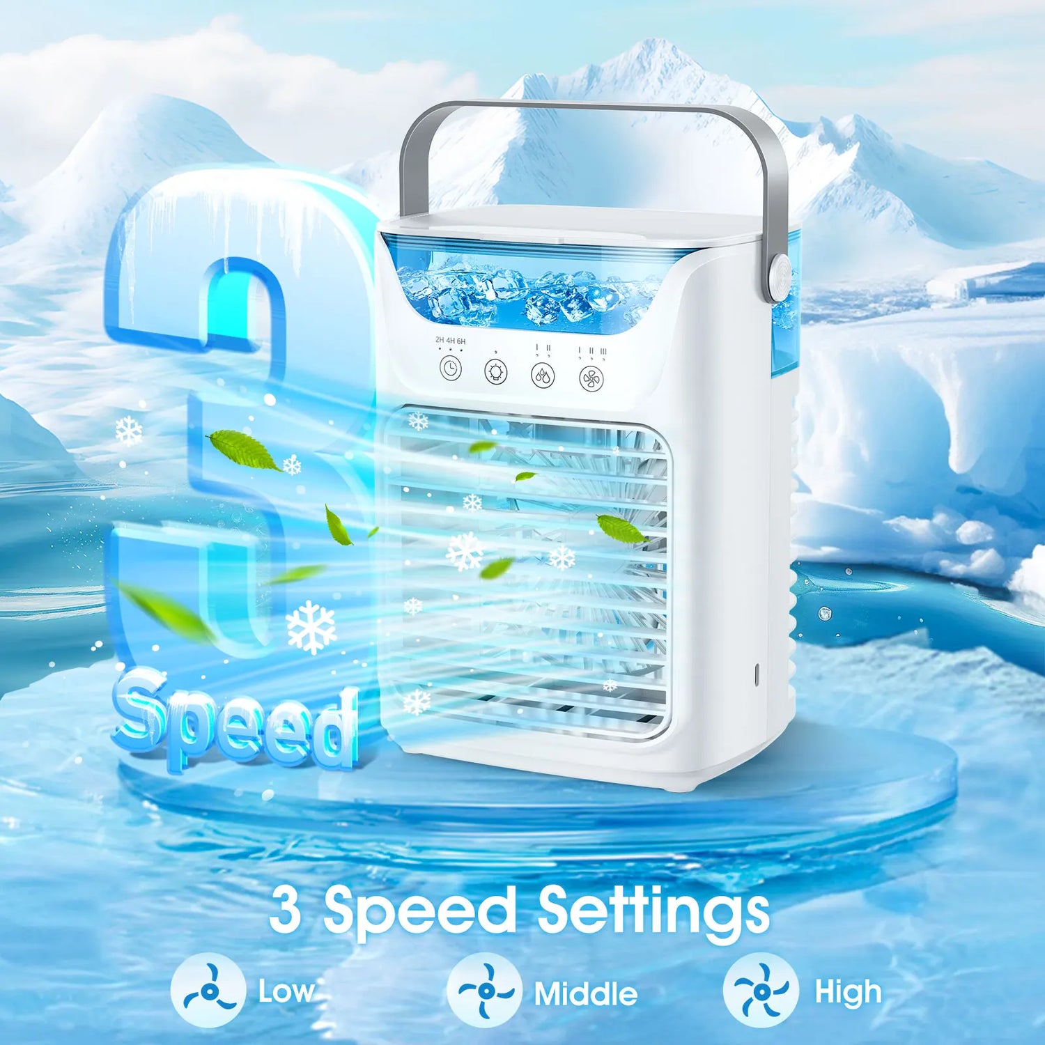 Afdeal Portable Humidifier Cooling Fan Desktop Water Tank Air Cooler