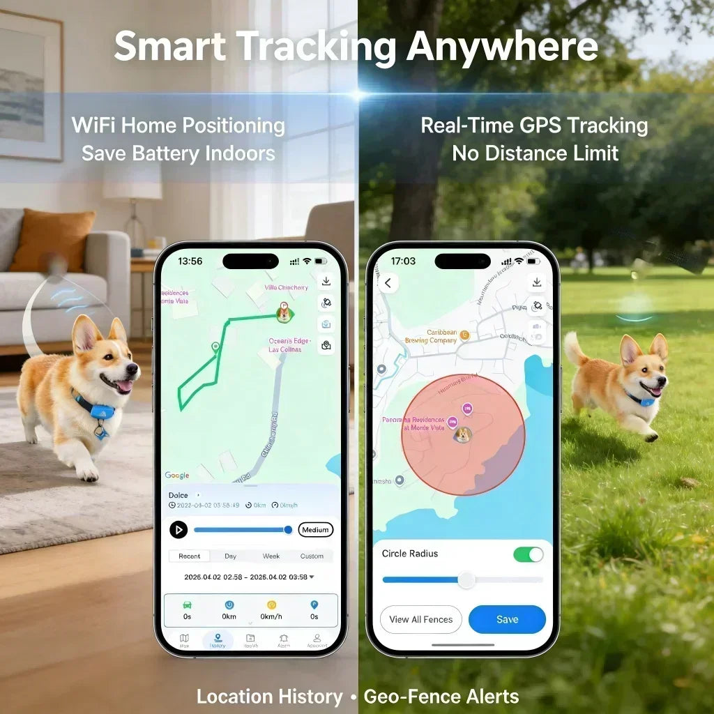 WANWAYTECH GPS Pet Tracker 4G For Dogs And Cats With Real Time Tracking