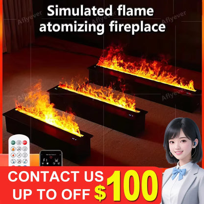 AFLYEVER Intelligent Water Replenishment Fireplace With 3D Atomization