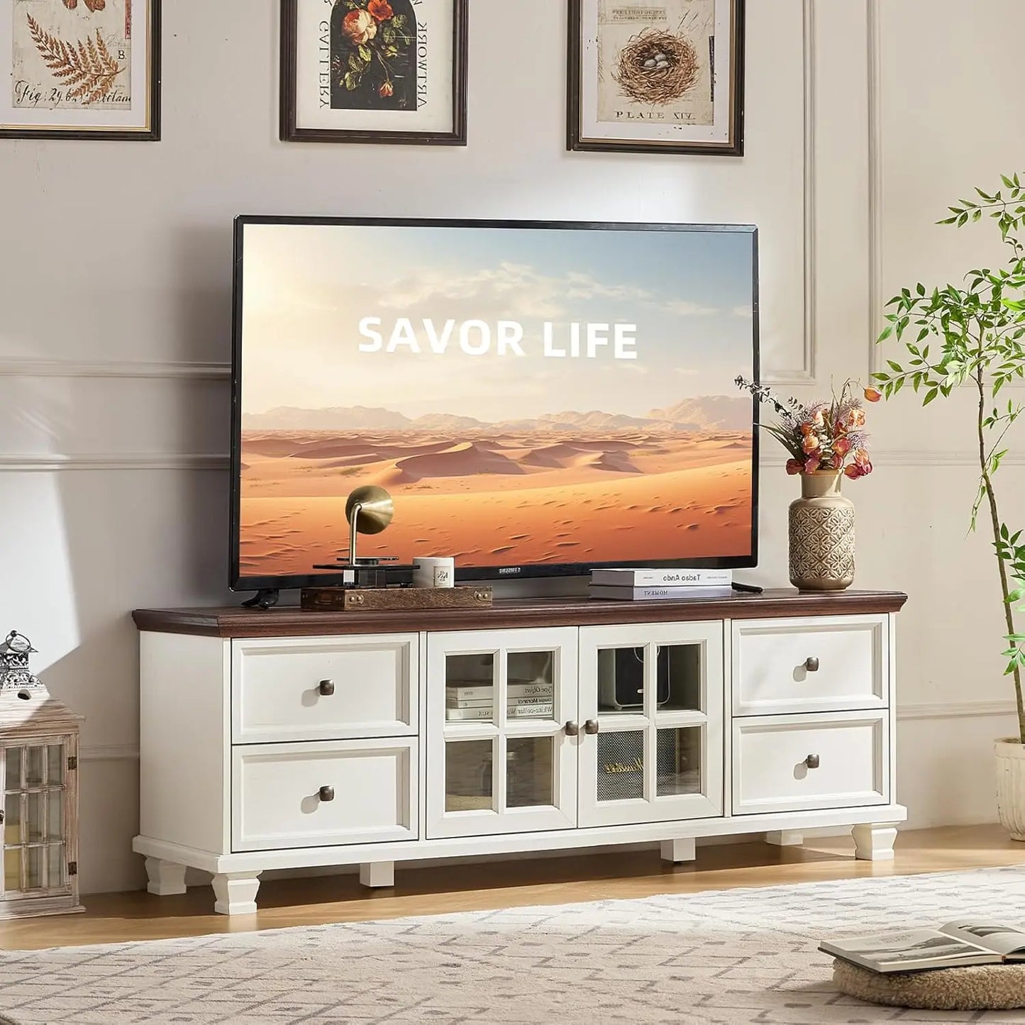 TV Stand And Coffee Table Set Rustic Wood Living Room