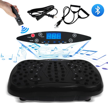 Full-Body Vibration Plate Exercise Machine With Resistance Bands Remote Control
