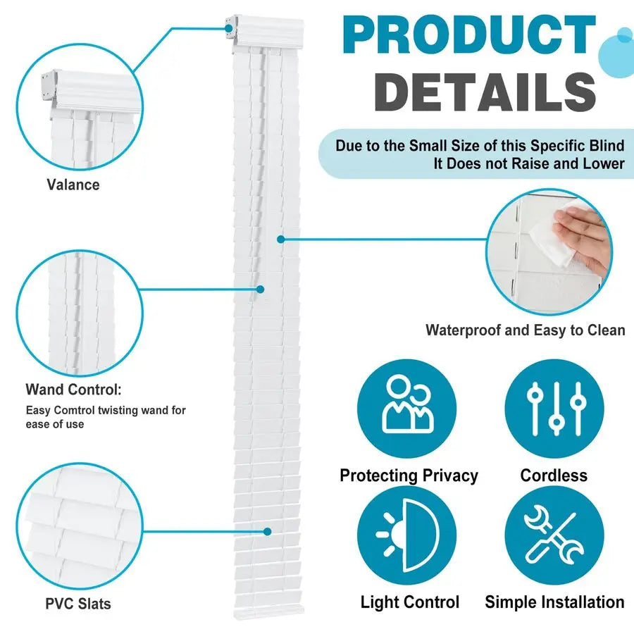 Cordless Sidelight Blinds For Front Door Faux Wood Adjustable Tilt