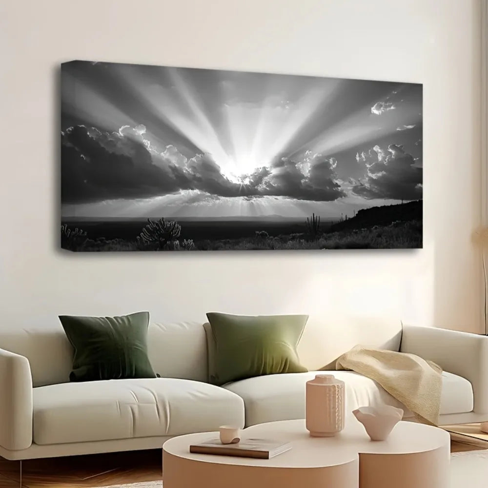 Joshua Tree Desert Oil Painting National Park Poster On Pine Frame