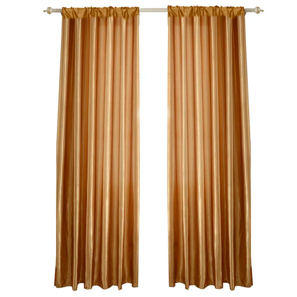 Satin Curtain For Living Room Semi Blackout Drape Panel