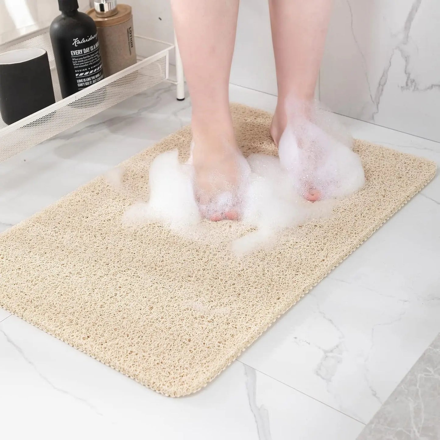 Non Slip Bathtub Mat With Foot Scrubber For Shower
