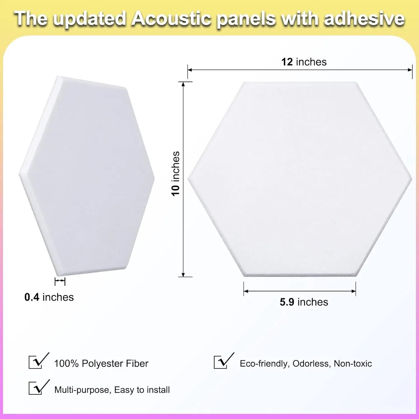 Hexagonal Acoustic Panels Self-Adhesive For Home Office