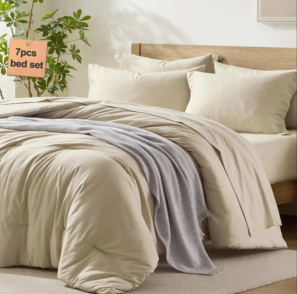 Bed in a Bag Comforter Set With Sheets Machine Washable