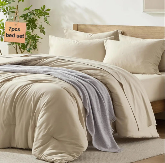 Bed in a Bag Comforter Set With Sheets Machine Washable