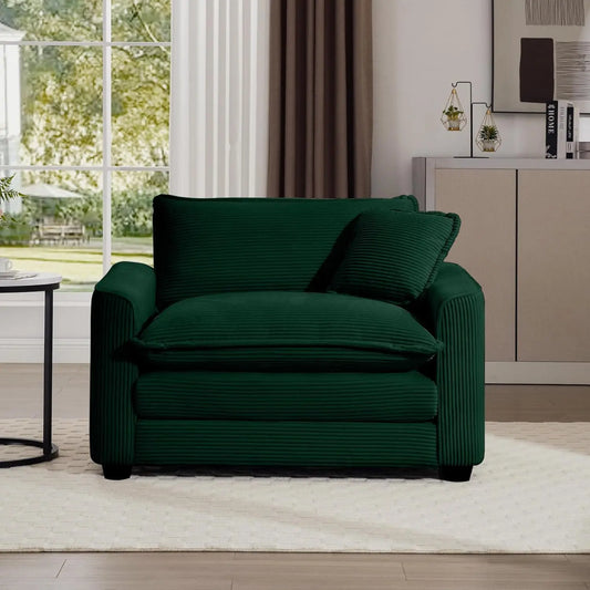 GUANGBAI Corduroy Oversized Accent Chair Upholstered Armchair