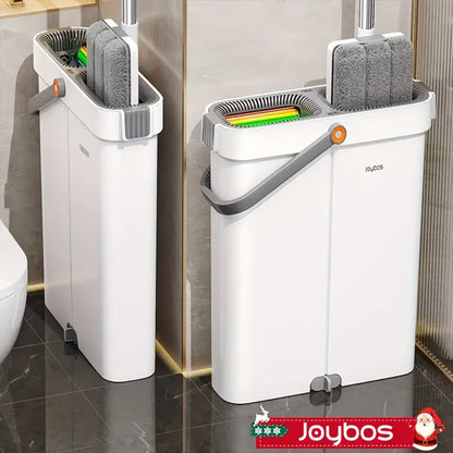 Joybos Ultra Slim Flat Mop System With Microfiber Pads