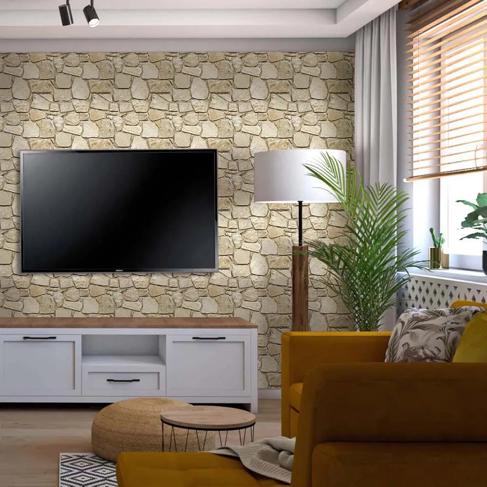 COMSTICKC CN 3D PVC Faux Stone Waterproof Wall Panels