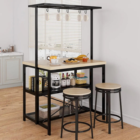 HiMISSH Kitchen Island With Storage And Power Outlets