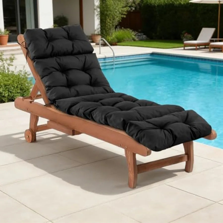 Outdoor Chaise Lounge Cushion Waterproof Fade Resistant For Patio Furniture