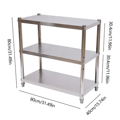 Stainless Steel Heavy Duty Storage Shelving Rack Three Tier Kitchen