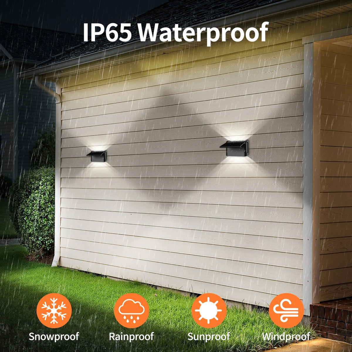 Intelamp Solar LED Wall Lights Outdoor Garden Lamp