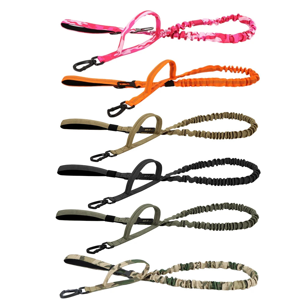 PETRAVELC Military Dog Leash Adjustable Quick Release Dual Handles
