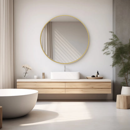 JHK Framed Vanity Mirror In Matte Metal Finish Wall