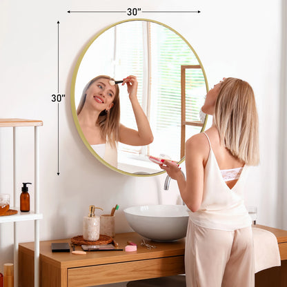 JHK Framed Vanity Mirror In Matte Metal Finish Wall