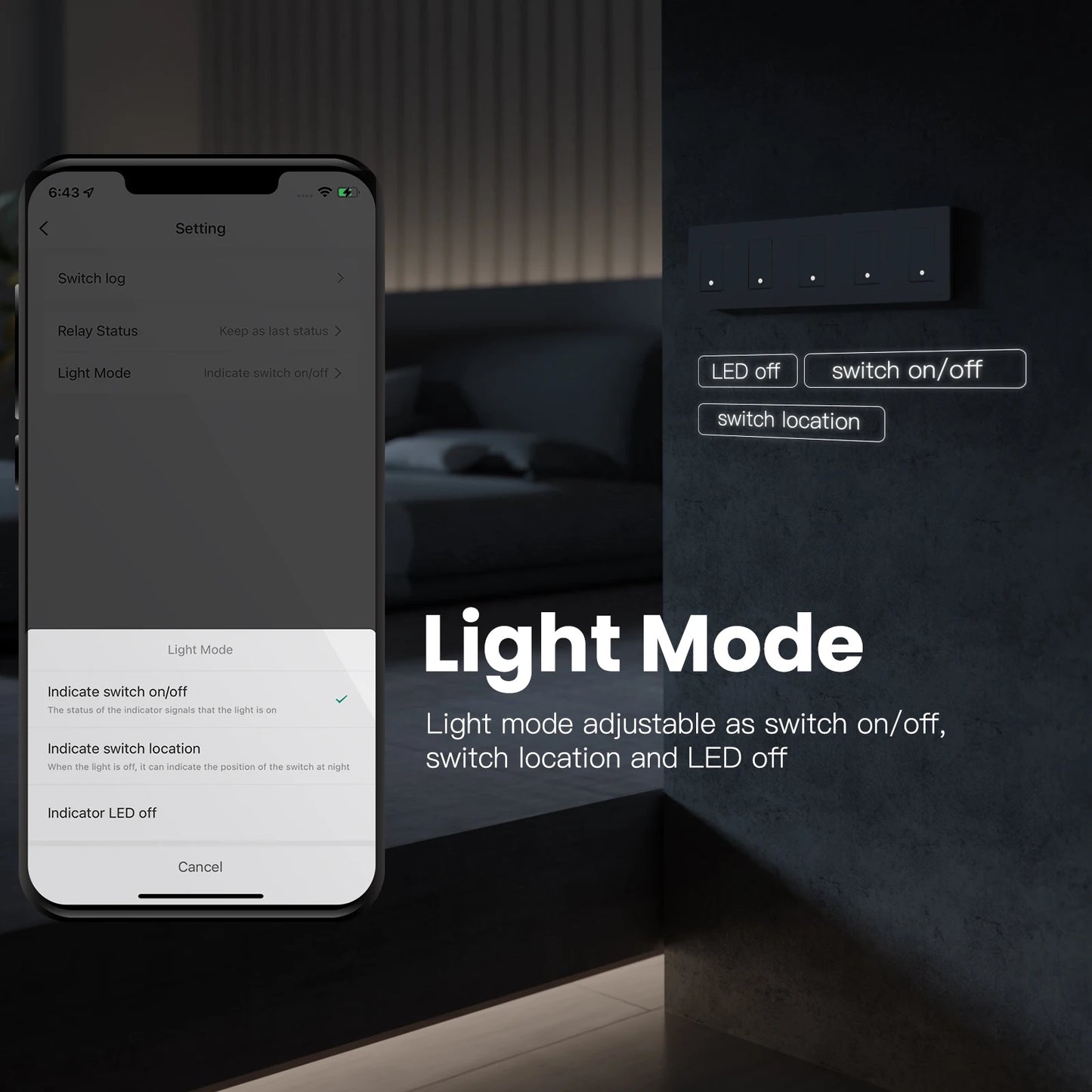 MOES Smart WiFi Push Button Light Switch 3 Way Tuya Voice Control