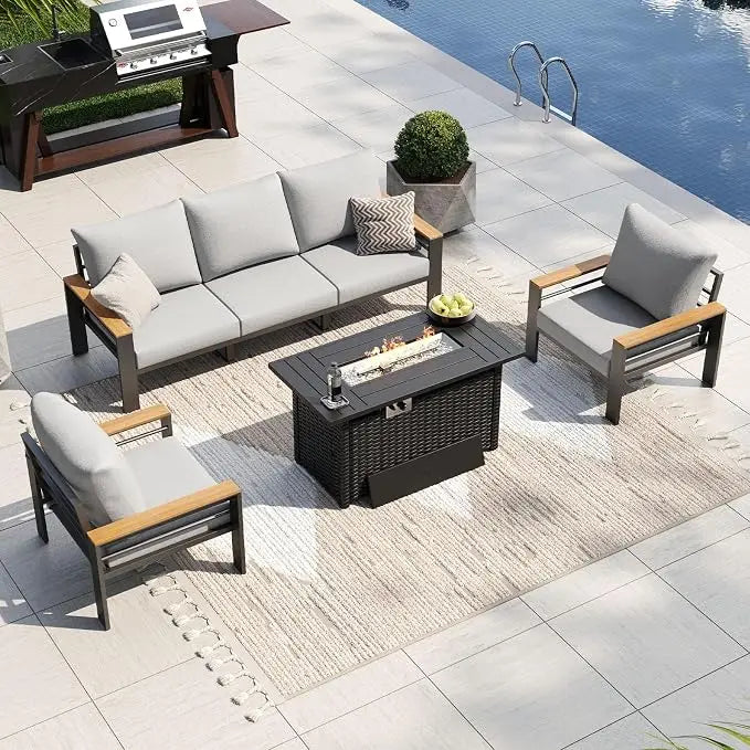 Outdoor Patio Conversation Furniture Set With Coffee Table