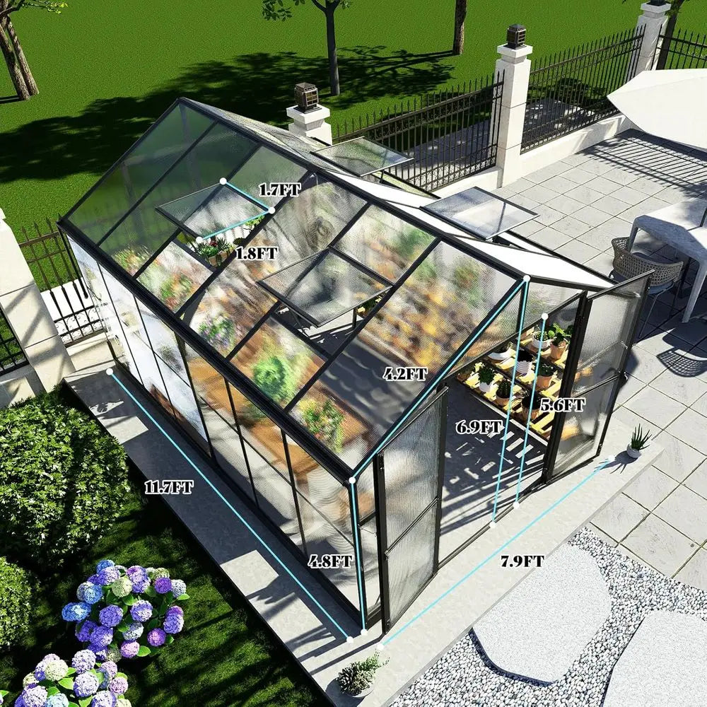 Walk-In Greenhouse With Vent Windows And Lockable Door