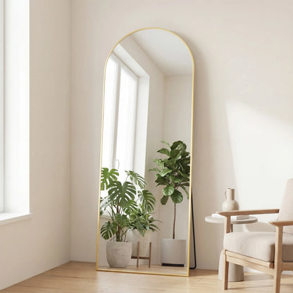 JHK Floor Mirror With Aluminum Frame Wall Mounted Or Stand