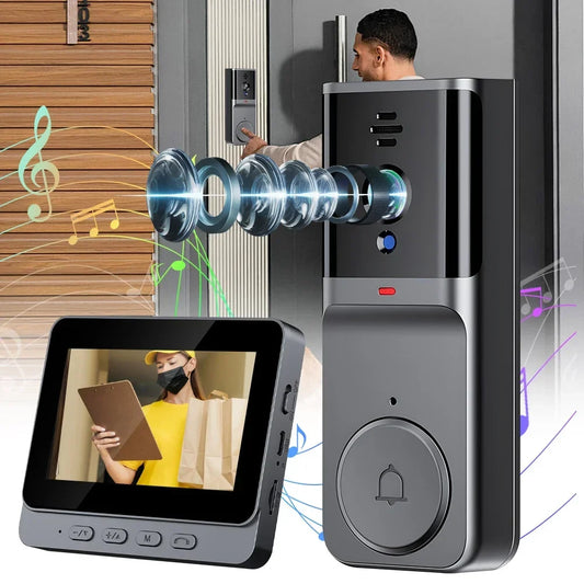 WiFi Smart Doorbell With IPS Screen Video Intercom Camera
