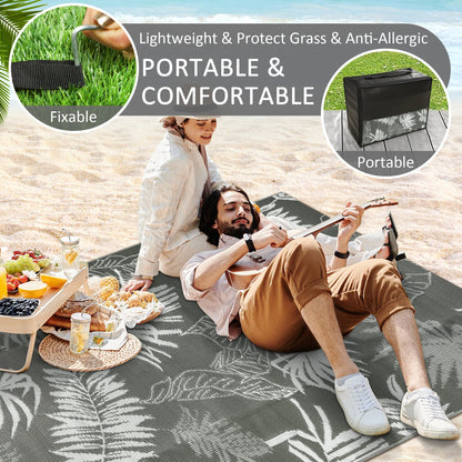 Outdoor Rug Waterproof Recycled Plastic Straw Patio Carpet