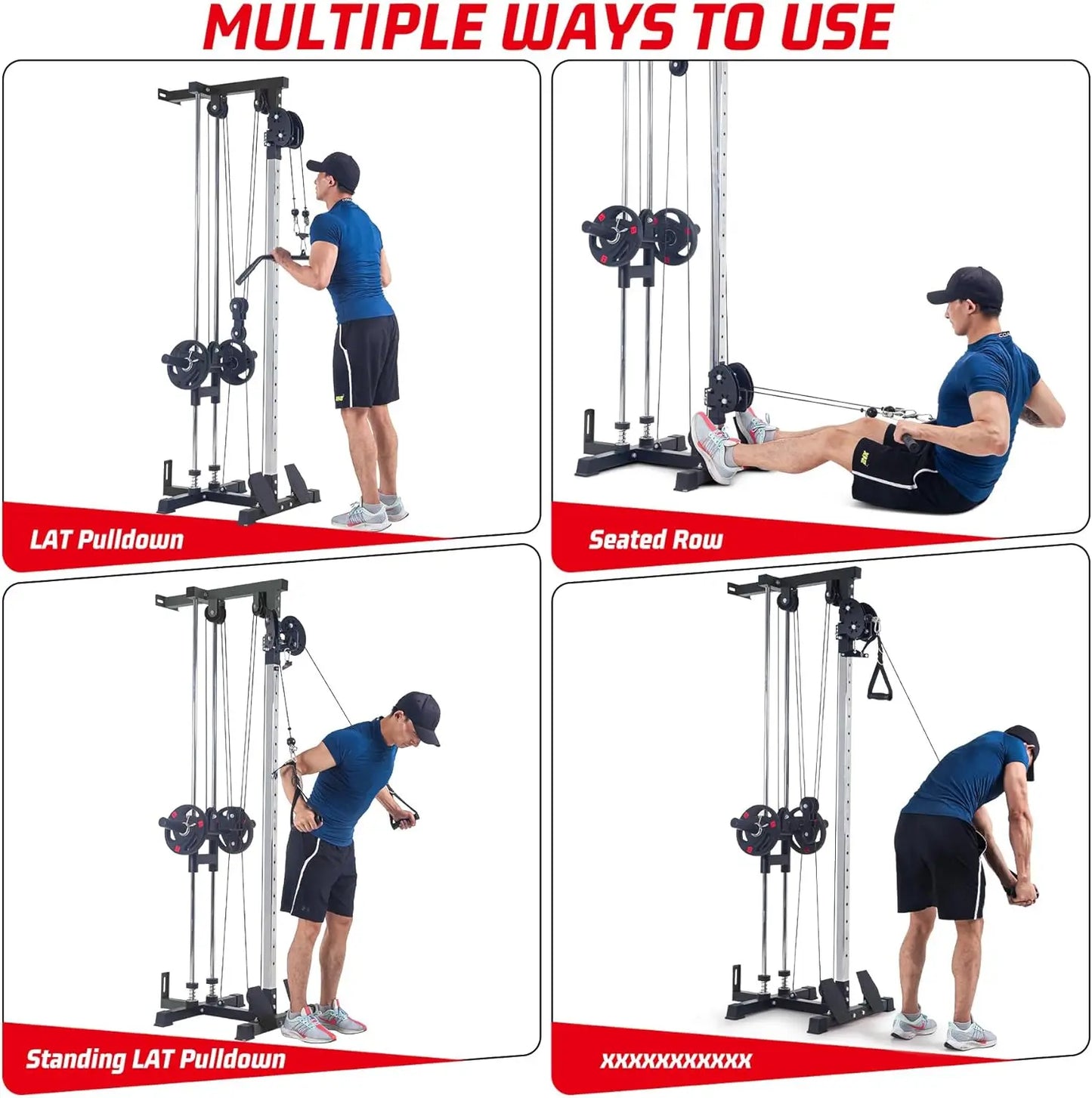 HiMISS Wall Mount LAT Pulldown Cable Machine With Adjustable Pulleys