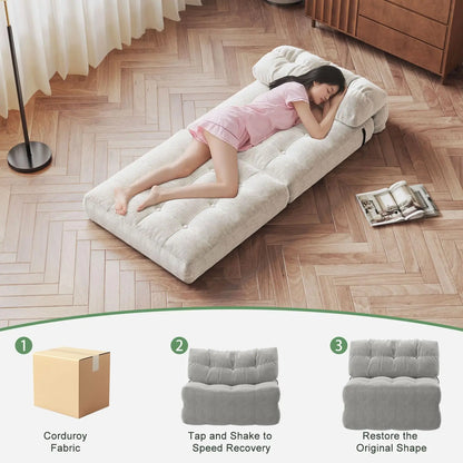 HiMISS Folding Sofa Bed Futon Couch With Pillow Back Support