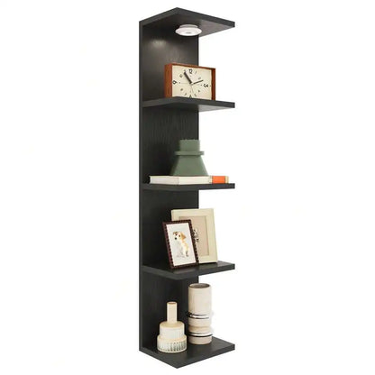 Wooden Five Tier Wall Mounted Floating Shelf For Home Storage