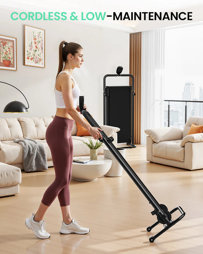 AKLUER Non Electric Treadmill With Dual Flywheels Fixed Incline