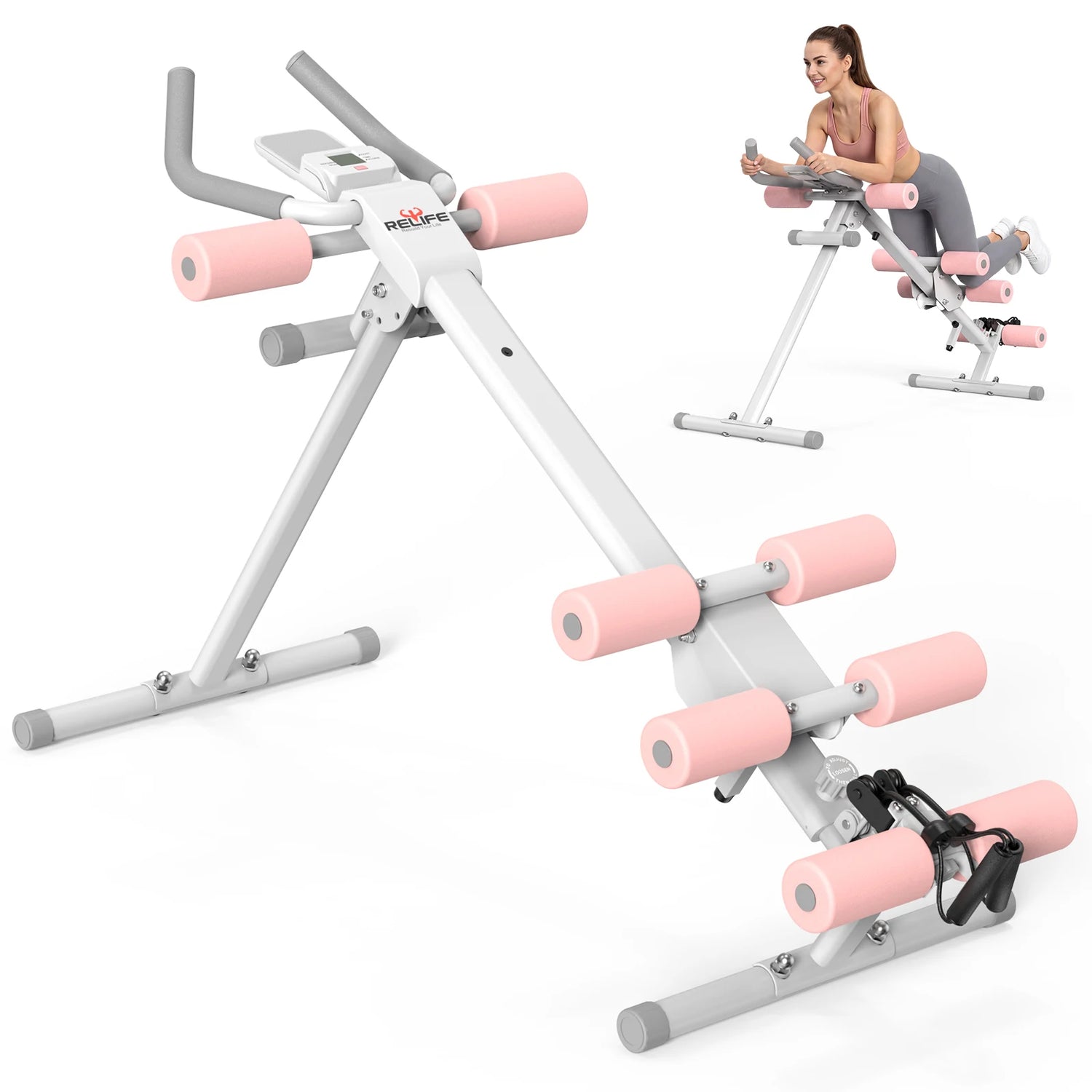 5 In 1 Adjustable Ab Trainer Resistance Bands Foldable Workout